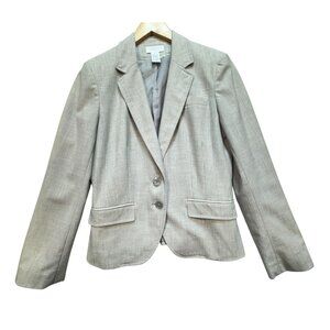 Worthington Blazer Jacket Womens 8 Light Gray Stretch Double Button Workwear